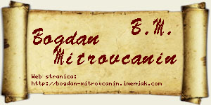 Bogdan Mitrovčanin vizit kartica